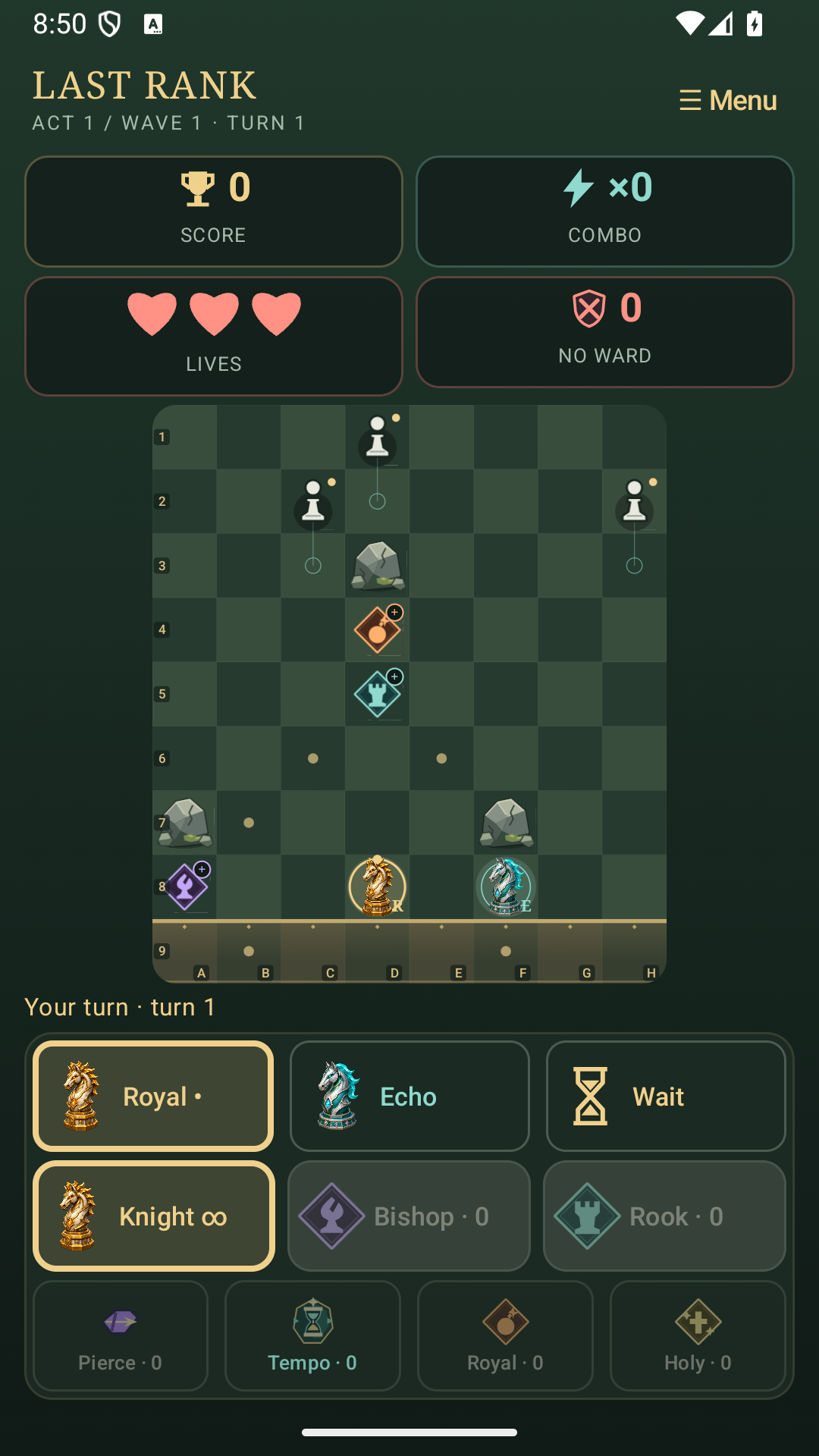 Partie de stratégie dans Last Rank